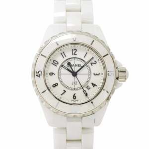 CHANEL J12 33mm H0968 Women's Watch with Date, White Ceramic, and Quartz Move...